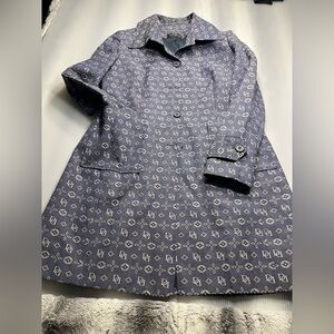 Vintage D’Oraz Women's Blue Tapestry Coat
